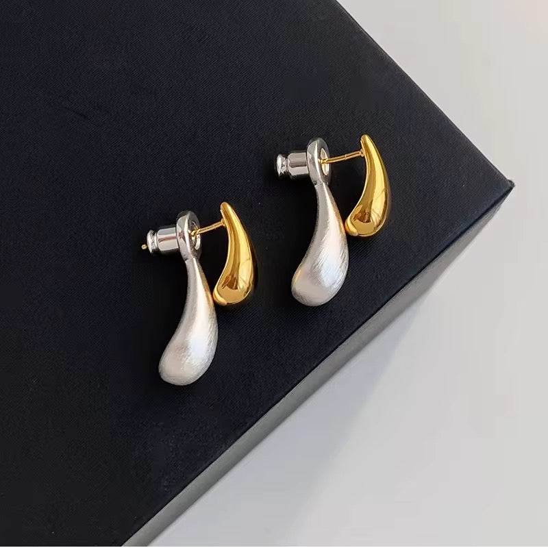 14K Water Drop Earrings Detachable Pearl Accent - 2 Way to Wear