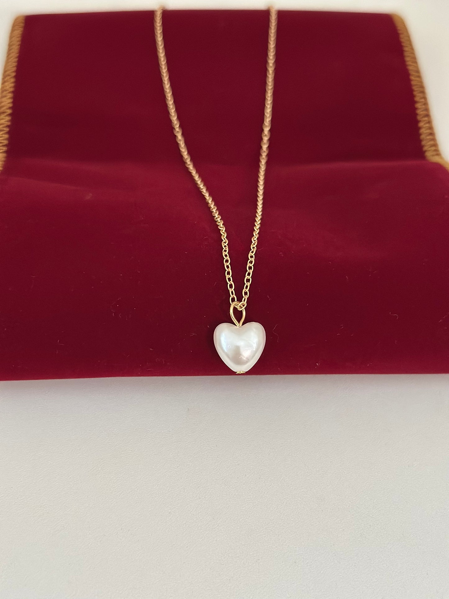 Heart Shaped Pearl Pendant Necklace
