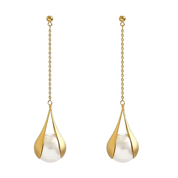 Gold Long Tassel Earrings