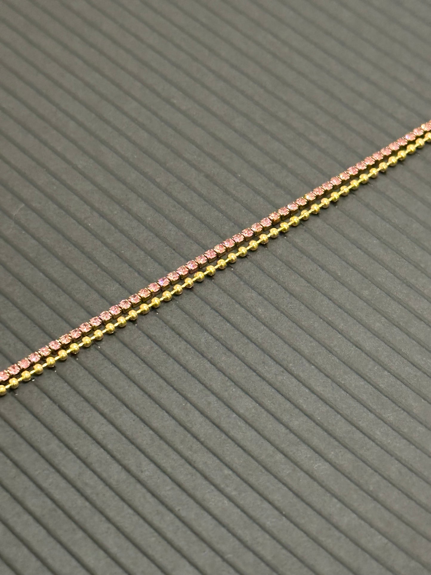 18K Blush Two Layer Tennis Bracelet
