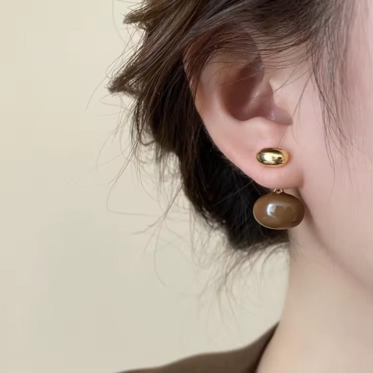 Retro Caramel Drop Earrings