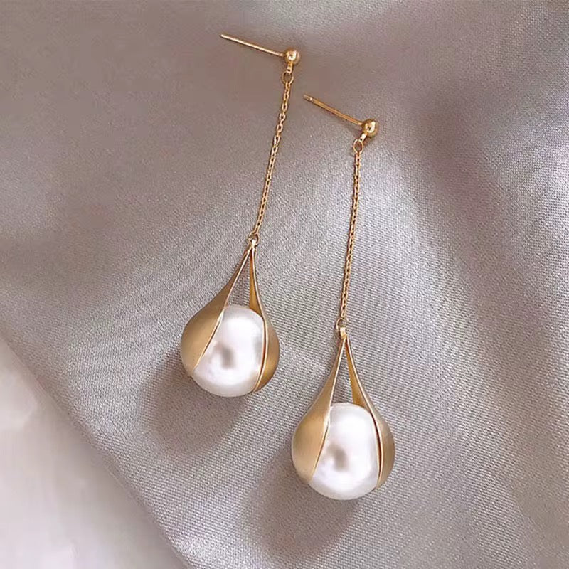 Gold Long Tassel Earrings