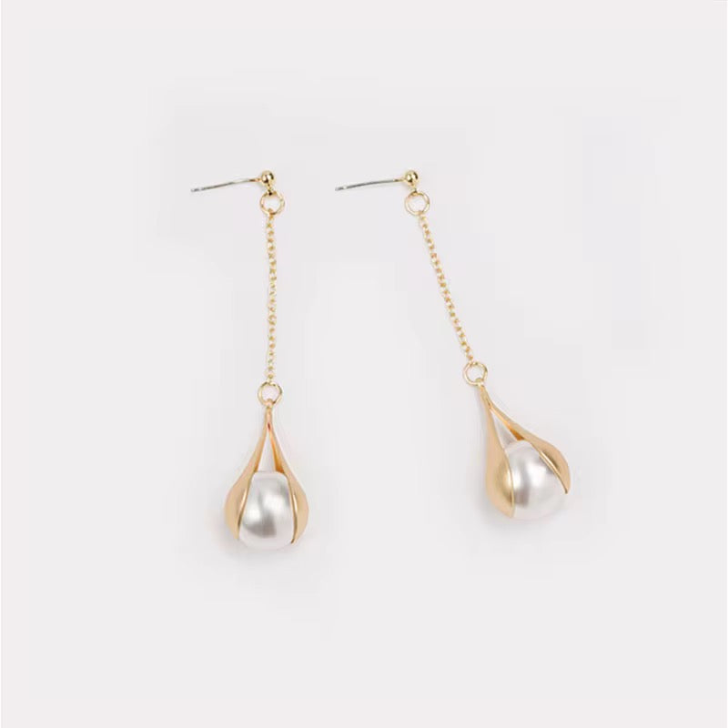 Gold Long Tassel Earrings