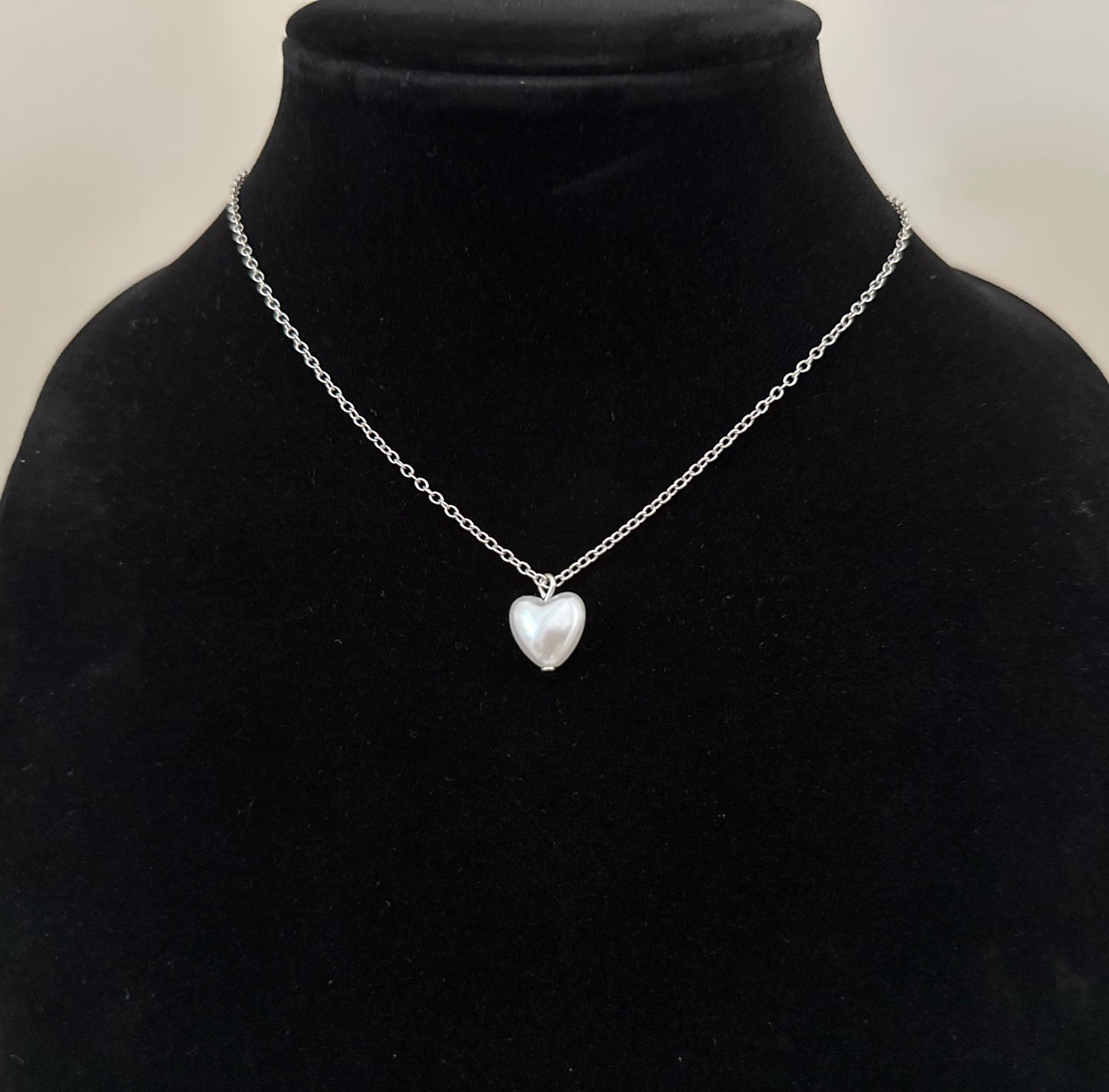 Heart Shaped Pearl Pendant Necklace