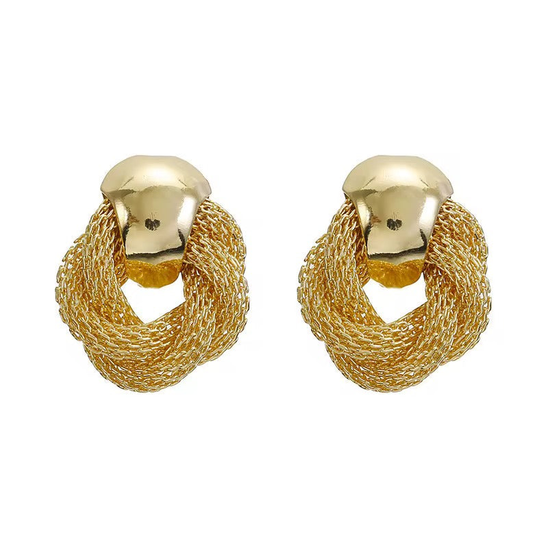 Twisted mesh earrings / Love knot design