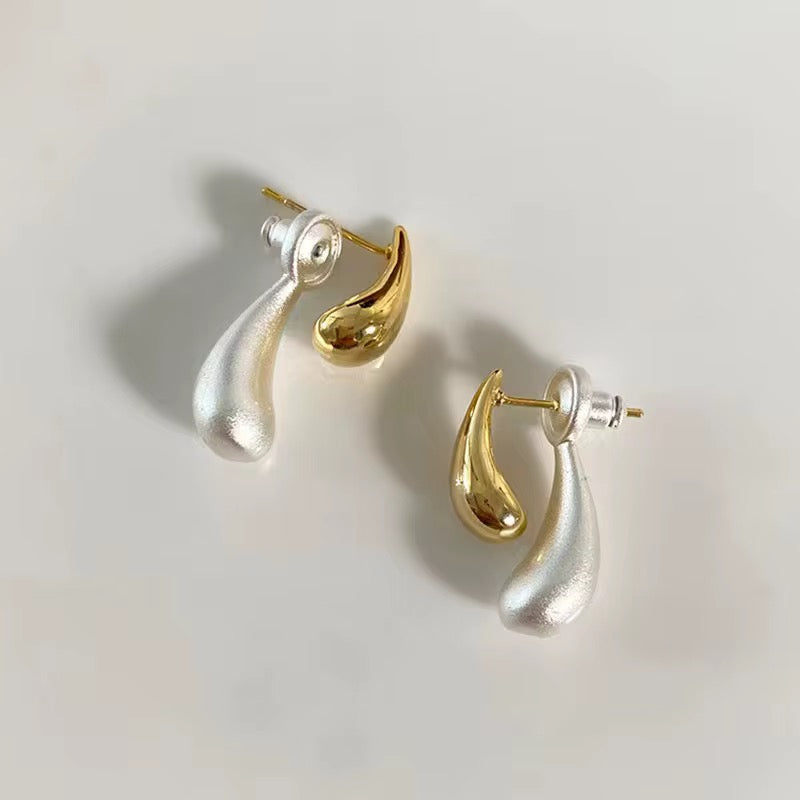 14K Water Drop Earrings Detachable Pearl Accent - 2 Way to Wear