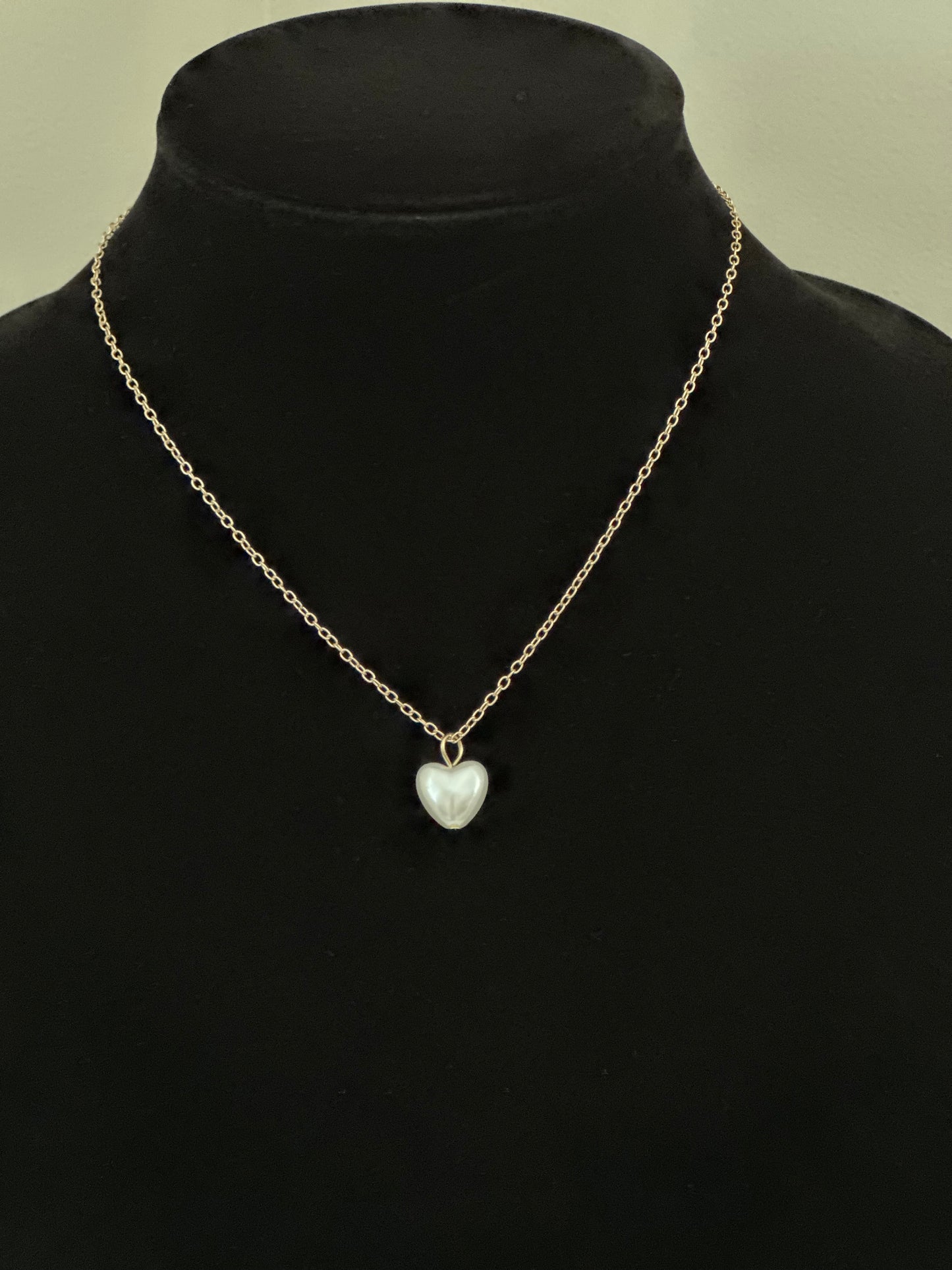 Heart Shaped Pearl Pendant Necklace