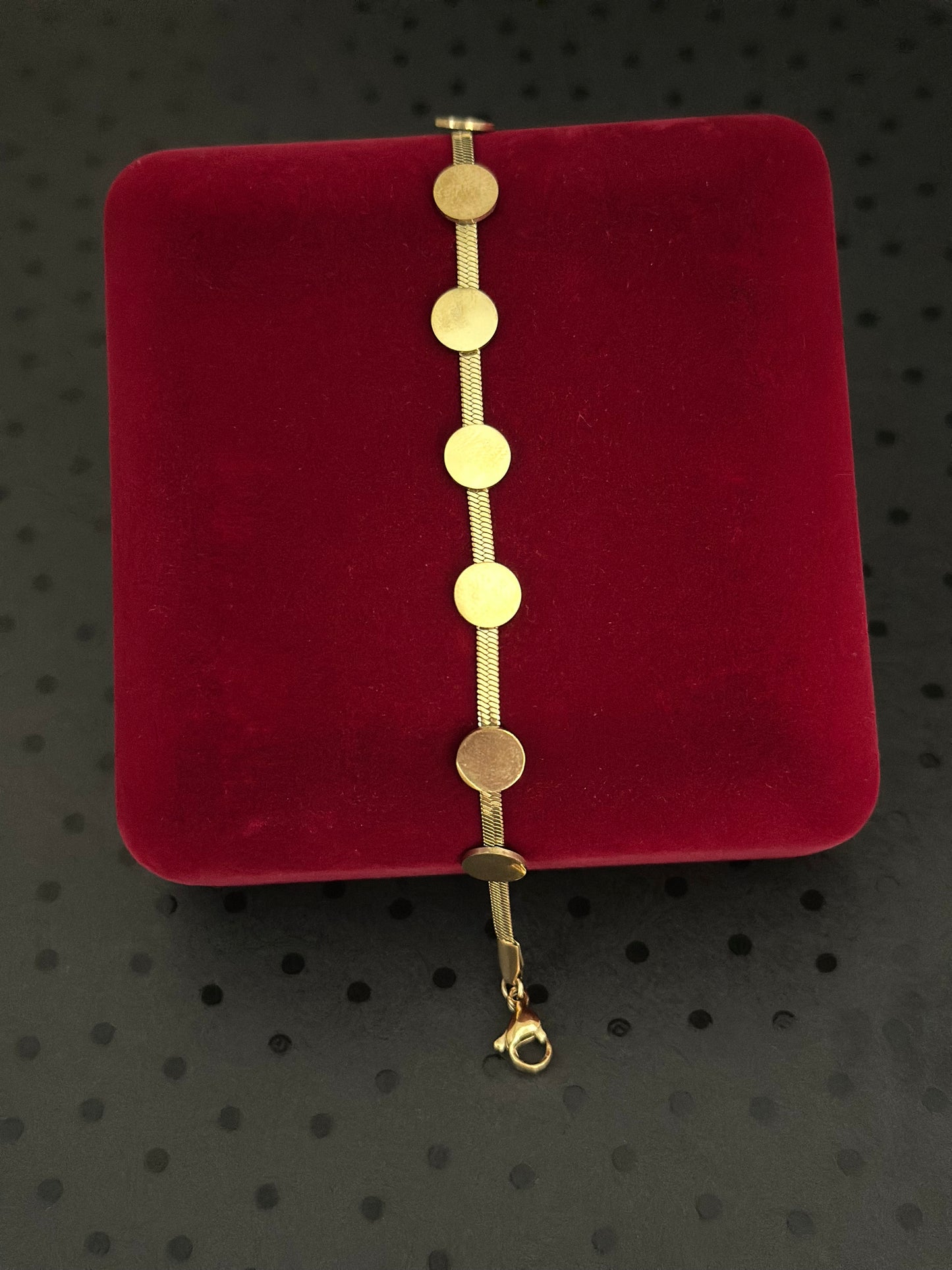 18K Gold Plated Disk Station Bracelet