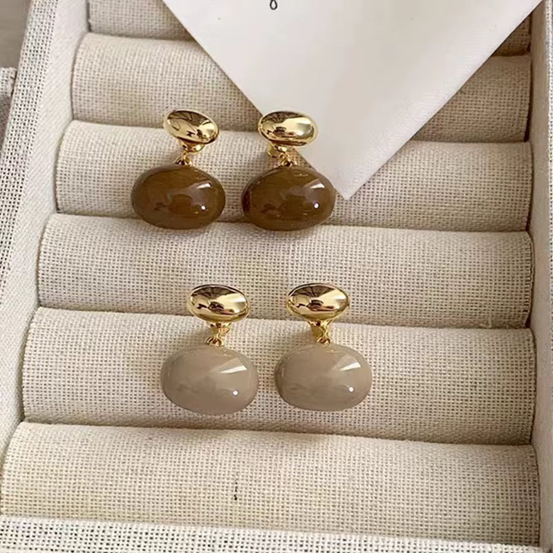 Retro Caramel Drop Earrings