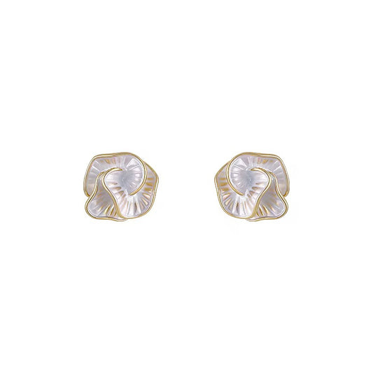 14K Gold Bloom Petals Stud Earring