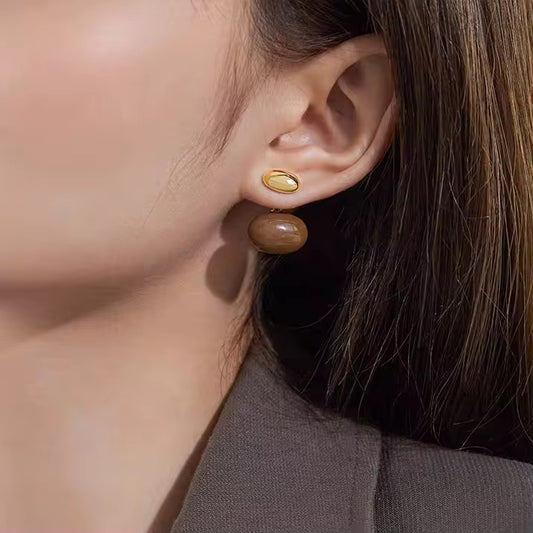 Retro Caramel Drop Earrings