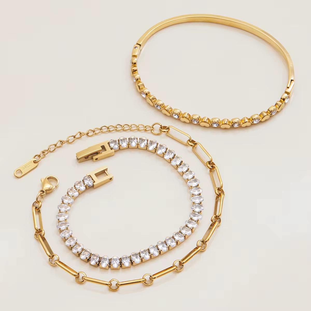 18K Gold Plated Paperclip Bracelet