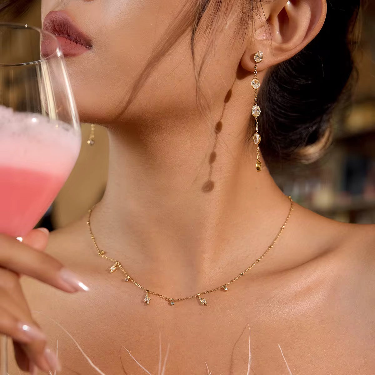 Golden Glow Drop Earrings