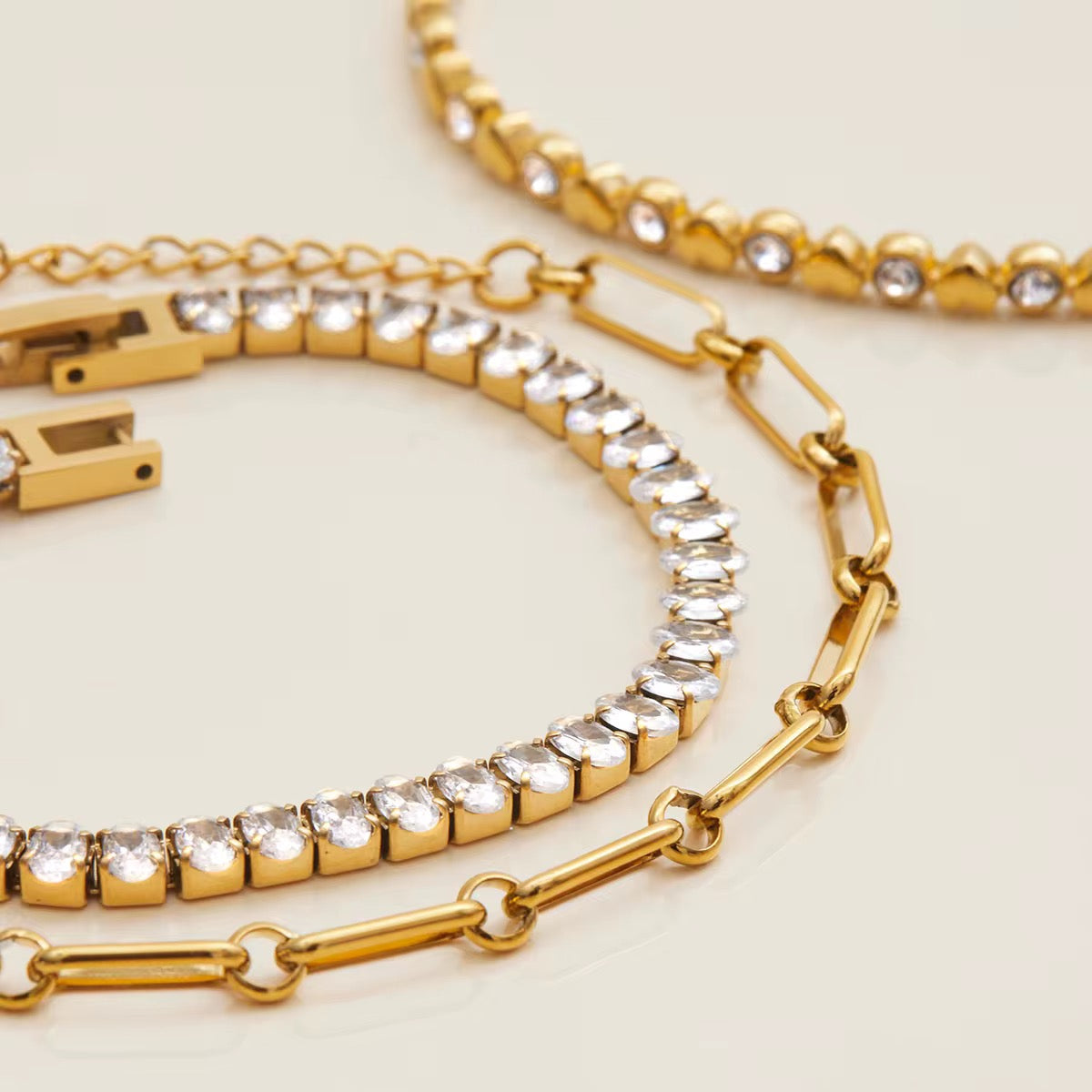 18K Gold Plated Paperclip Bracelet