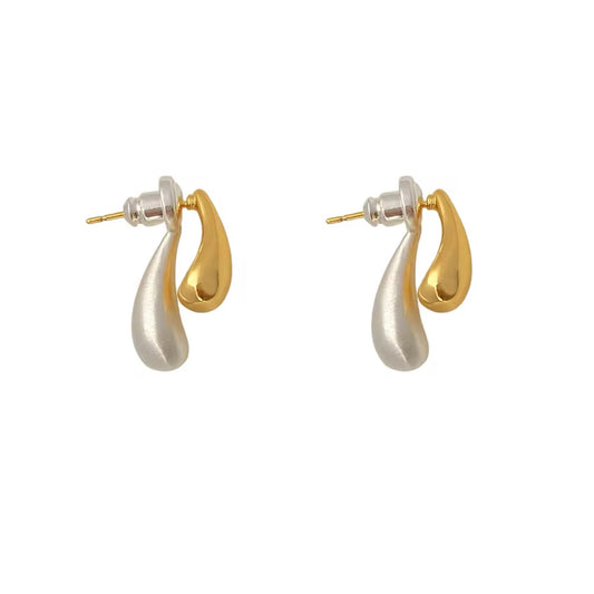 14K Water Drop Earrings Detachable Pearl Accent - 2 Way to Wear
