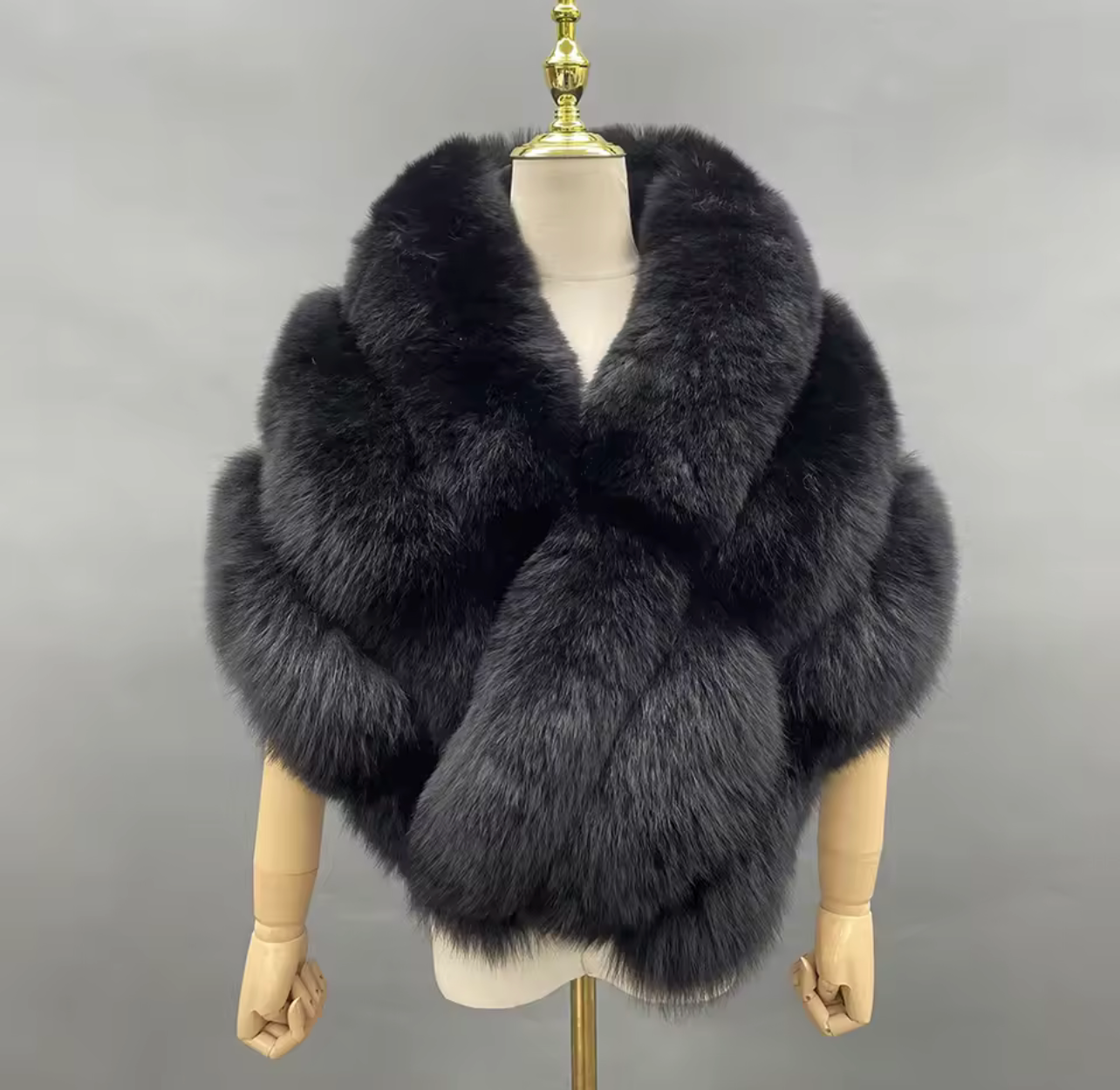 Natural Fox Fur Oversized Wrap / Shawl