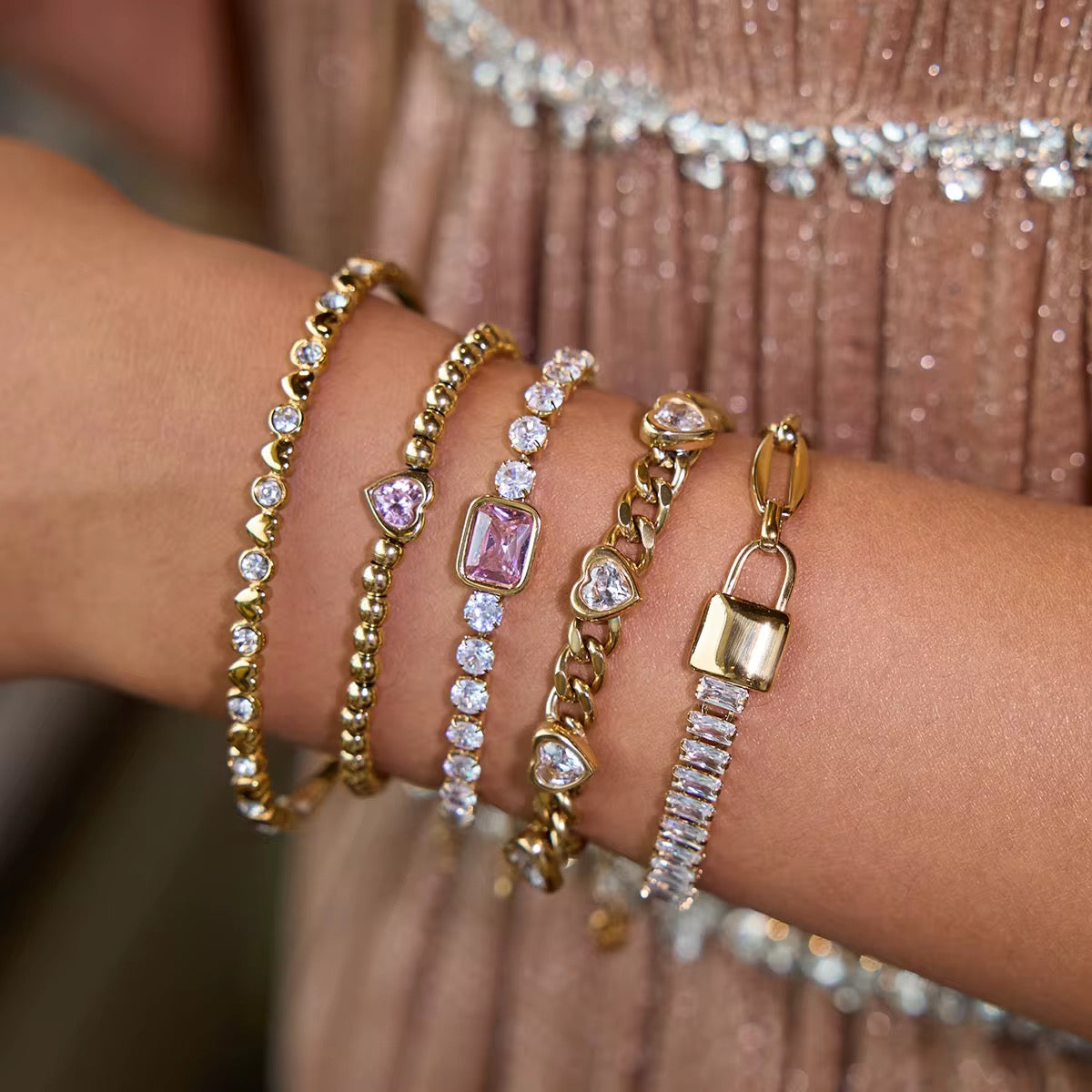 Gold Luxe Crystal Tennis Bracelet