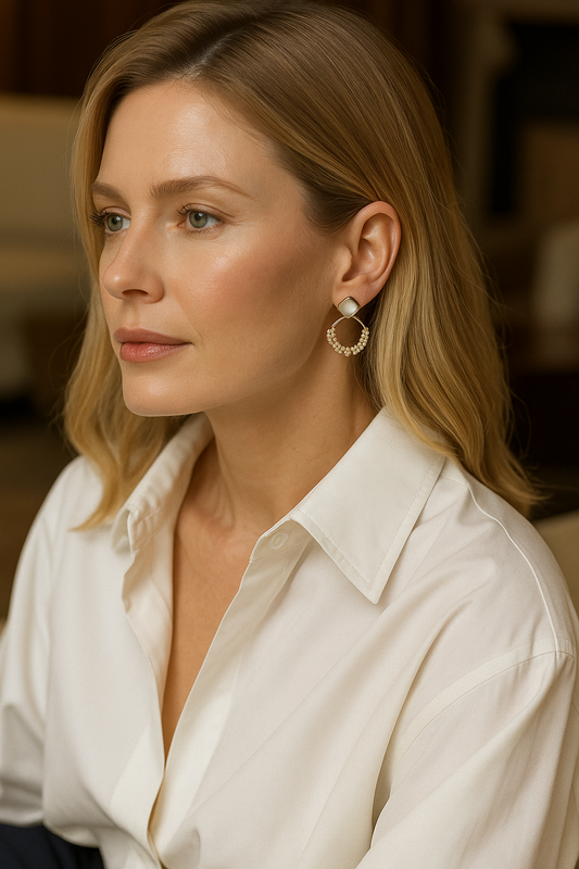 Aurora Opal Pearl Loop Earrings