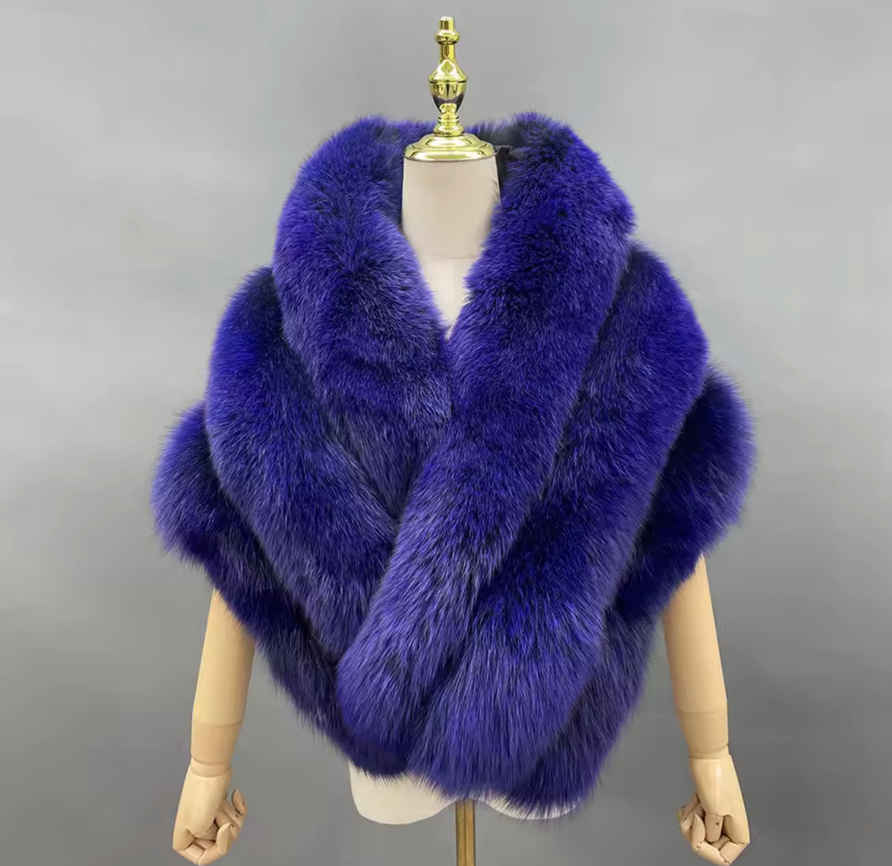 Natural Fox Fur Oversized Wrap / Shawl