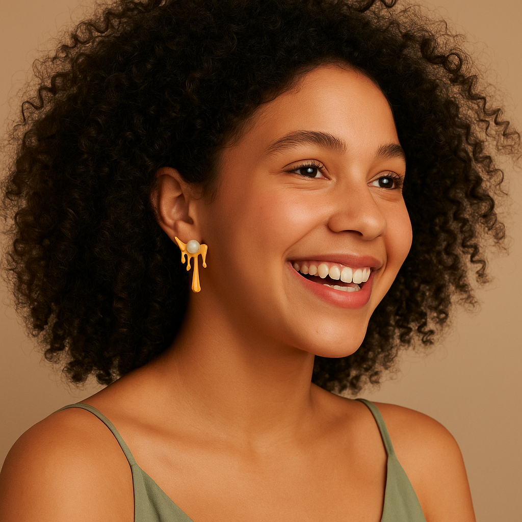 Melted Pearl Earrings - Abstract Statement Earrings