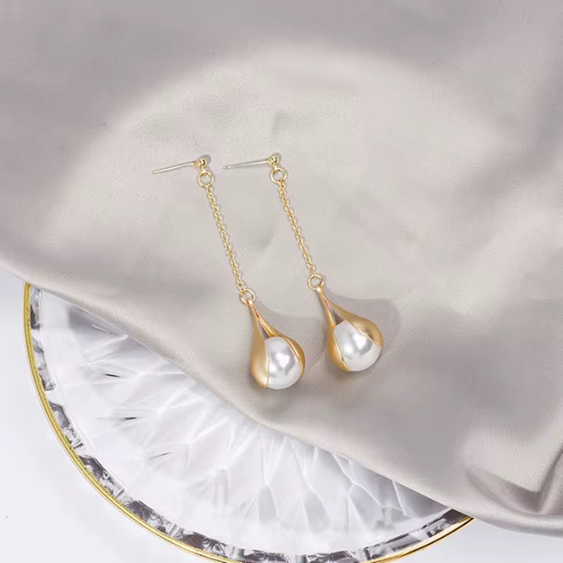 Gold Long Tassel Earrings