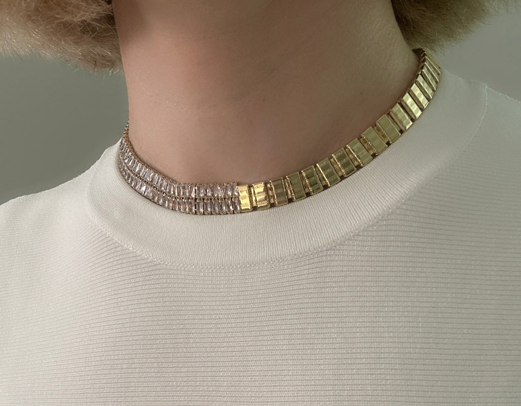 18K Gold Plated Fashion Tennis Necklace
