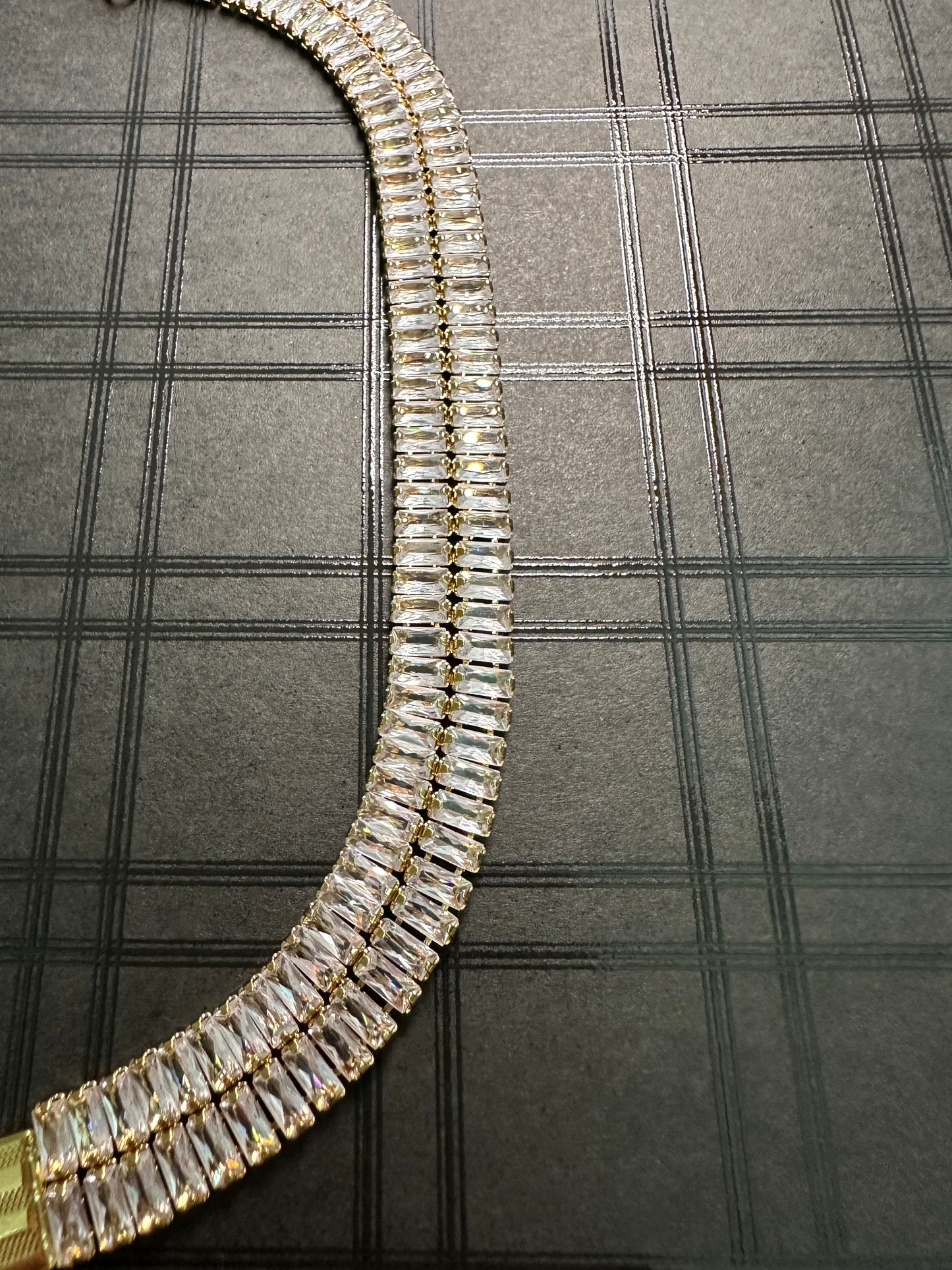 18K Gold Plated Fashion Tennis Necklace